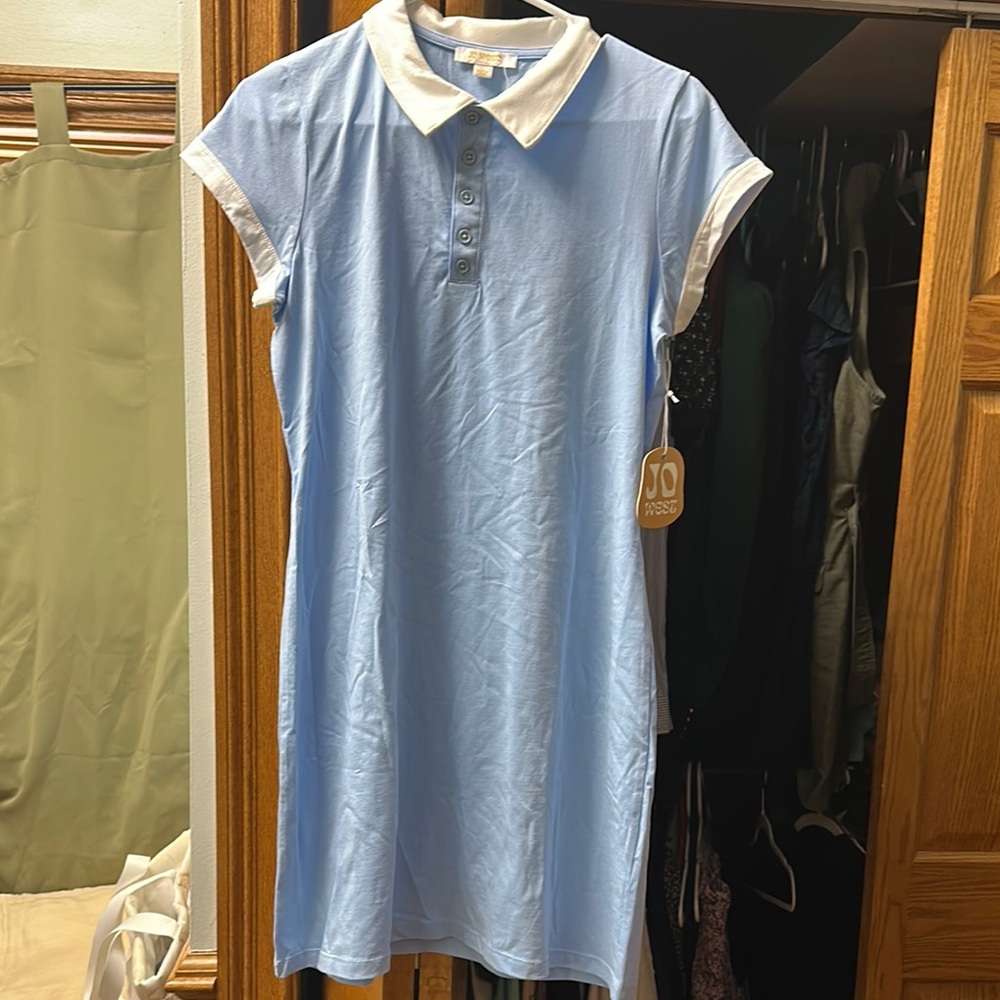 Light Blue Polo Midi Dress